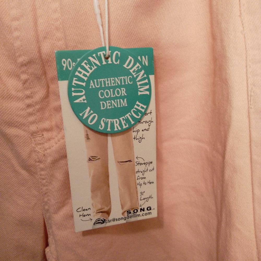 NWT/Juniors light pink juniors distressed jeans size 1/25 90s boyfriend … - Picture 2 of 12